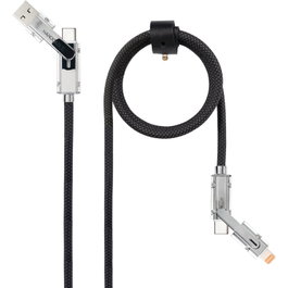 Nanocable Cable USB 2.0 con Cabezales Intercambiables 27W 2m Negro/Gris